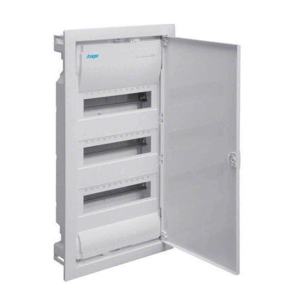 Бокс пластиковый Hager Volta на 36 модулей внутренний с металлическими дверками ( VU36UA )