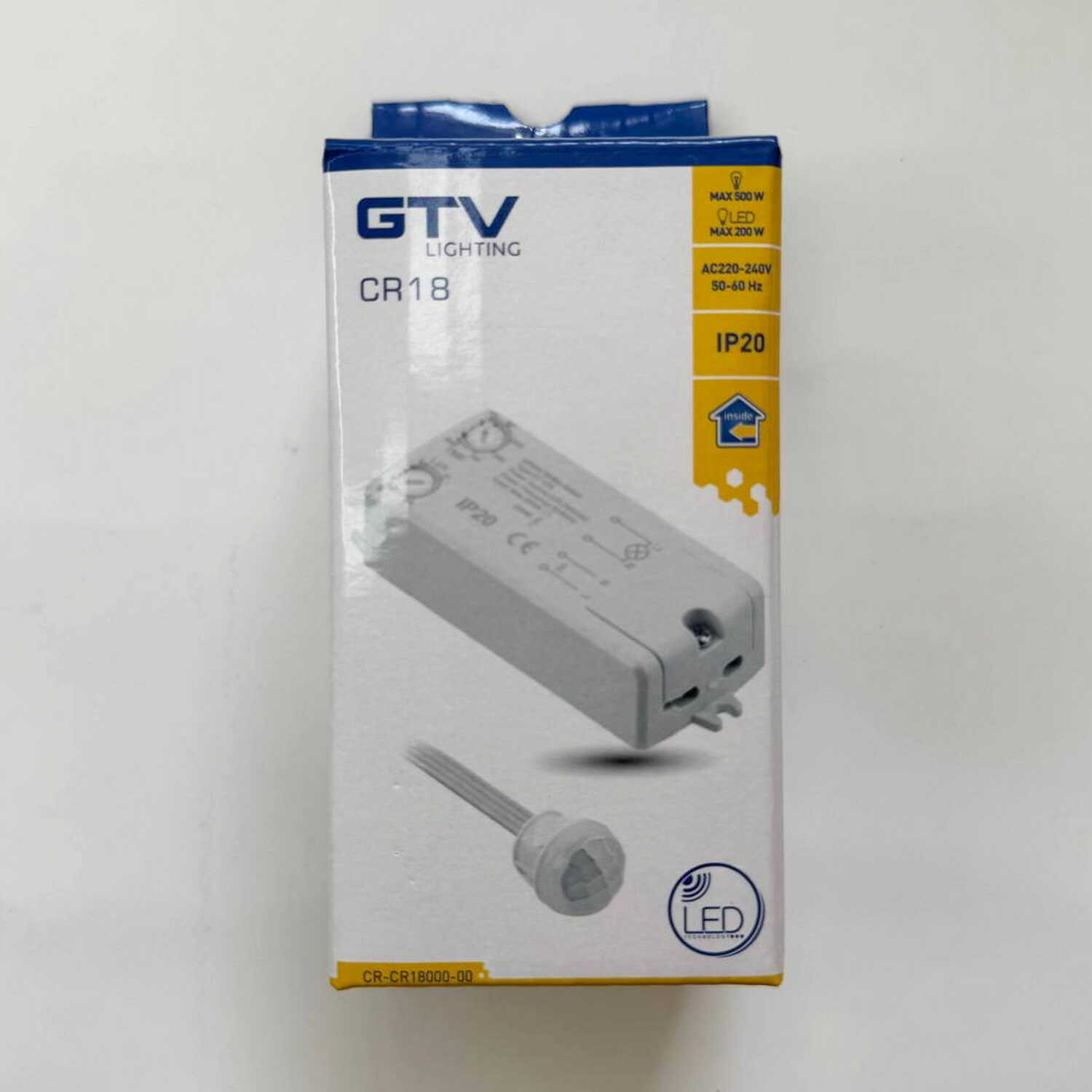 Датчик руху GTV врізний 800Вт IP20 ( CR-CR18000-00 ) Датчик руху GTV врізний 800Вт IP20 ( CR-CR18000-00 )