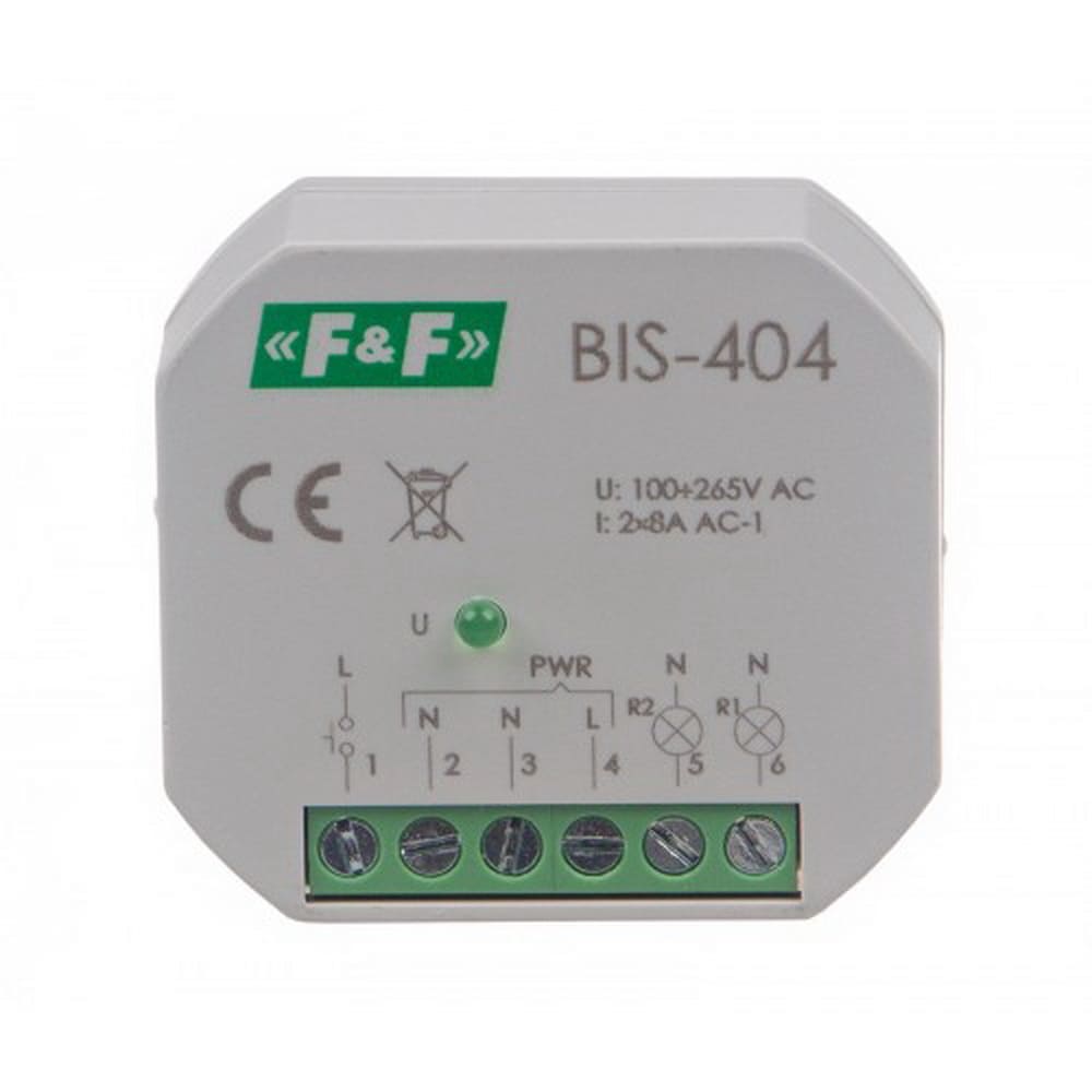 Реле імпульсне 2х5А 220В BIS-404 F&F ( BIS-404 )