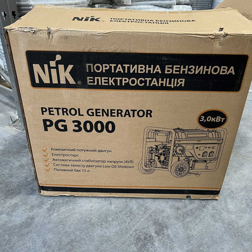 Генератор бензиновий NIK 3,0кВт PG3000