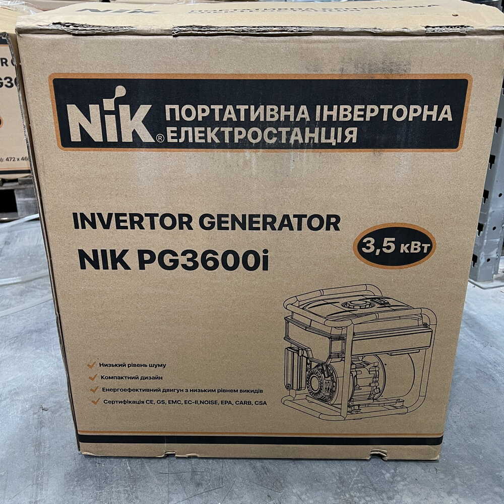 Генератор бензиновий NIK 3,5кВт PG3600i інверторний