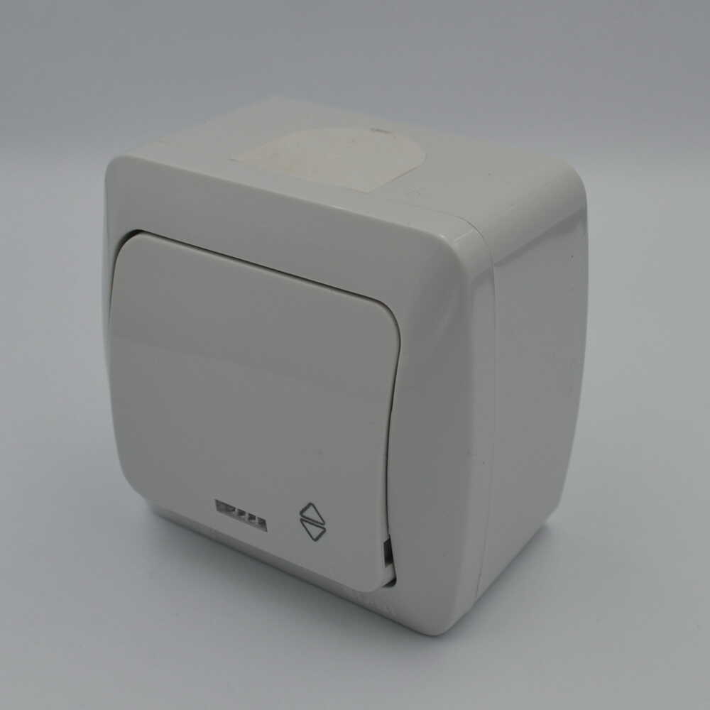 Вимикач EVA сірий 1кл прохідний з підсвіткою IP54 ( 554-011500-210 )