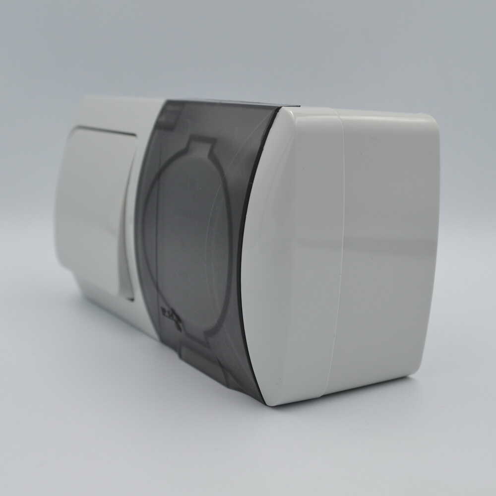 Вимикач EVA сірий 1кл + Розетка з заземленням з кришкою IP54 ( 554-011500-920 )