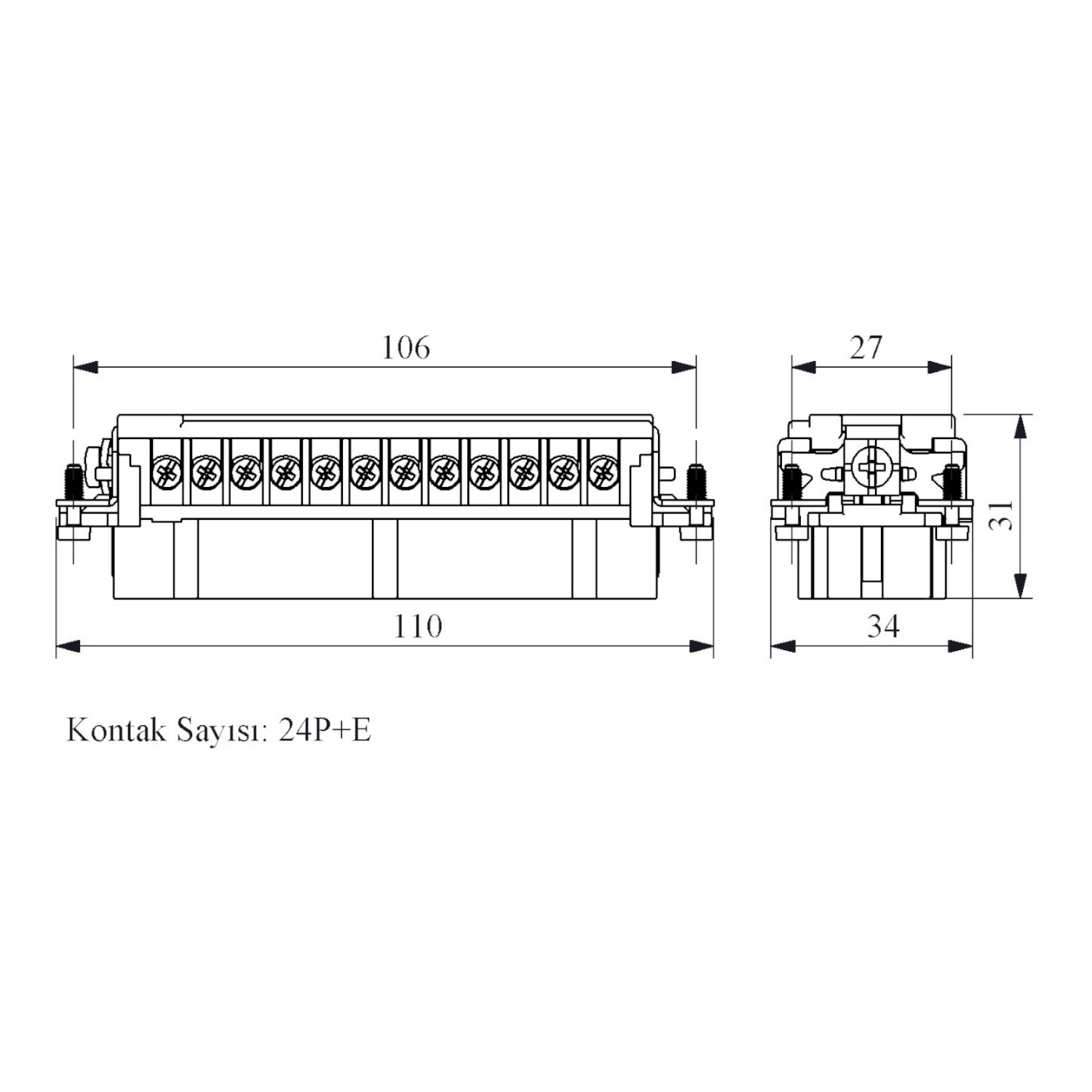Розетка без корпуса P24 ( 1-24 ) EB024CP00 EMAS Розетка без корпуса P24 ( 1-24 ) EB024CP00 EMAS