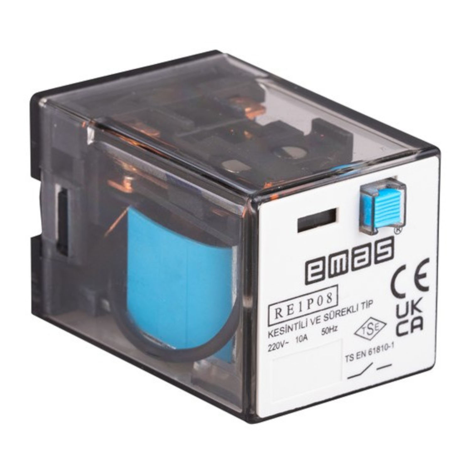 Реле проміжне EMAS 2CO (8 виводів) 10А 24В DC ( RE1P08DC024 )