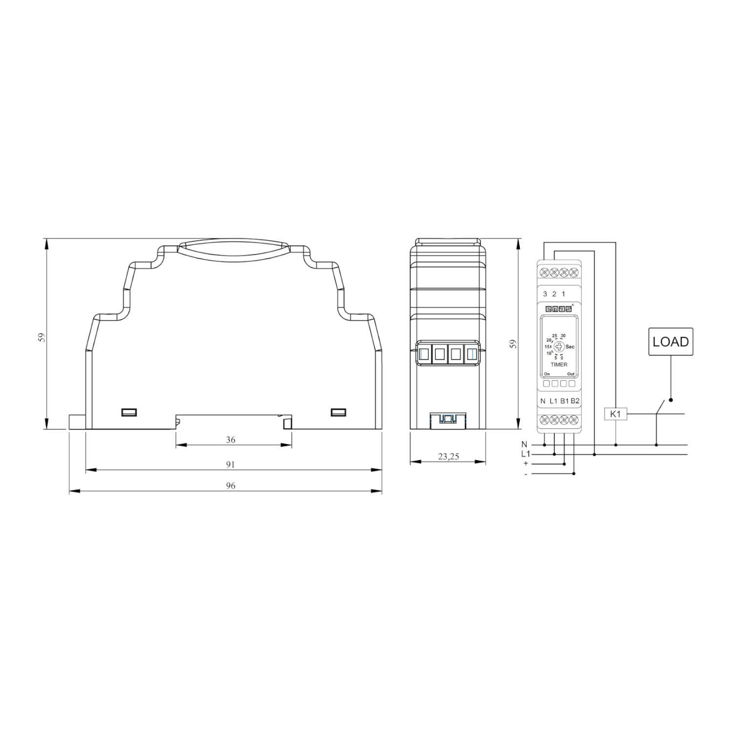 Реле часу 0,1 - 30 с 24V AC/DC - 220V AC EMAS ( RR3ZTS30 ) Реле часу 0,1 - 30 с 24V AC/DC - 220V AC EMAS ( RR3ZTS30 )