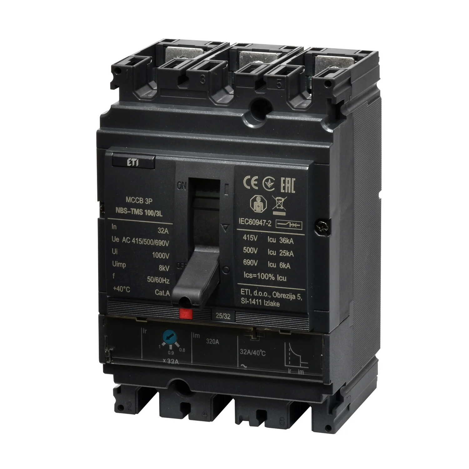 Автоматический выключатель ETI NBS-TMS 100/3L 32A 3P ( 4673002 ) Автоматический выключатель ETI NBS-TMS 100/3L 32A 3P ( 4673002 )