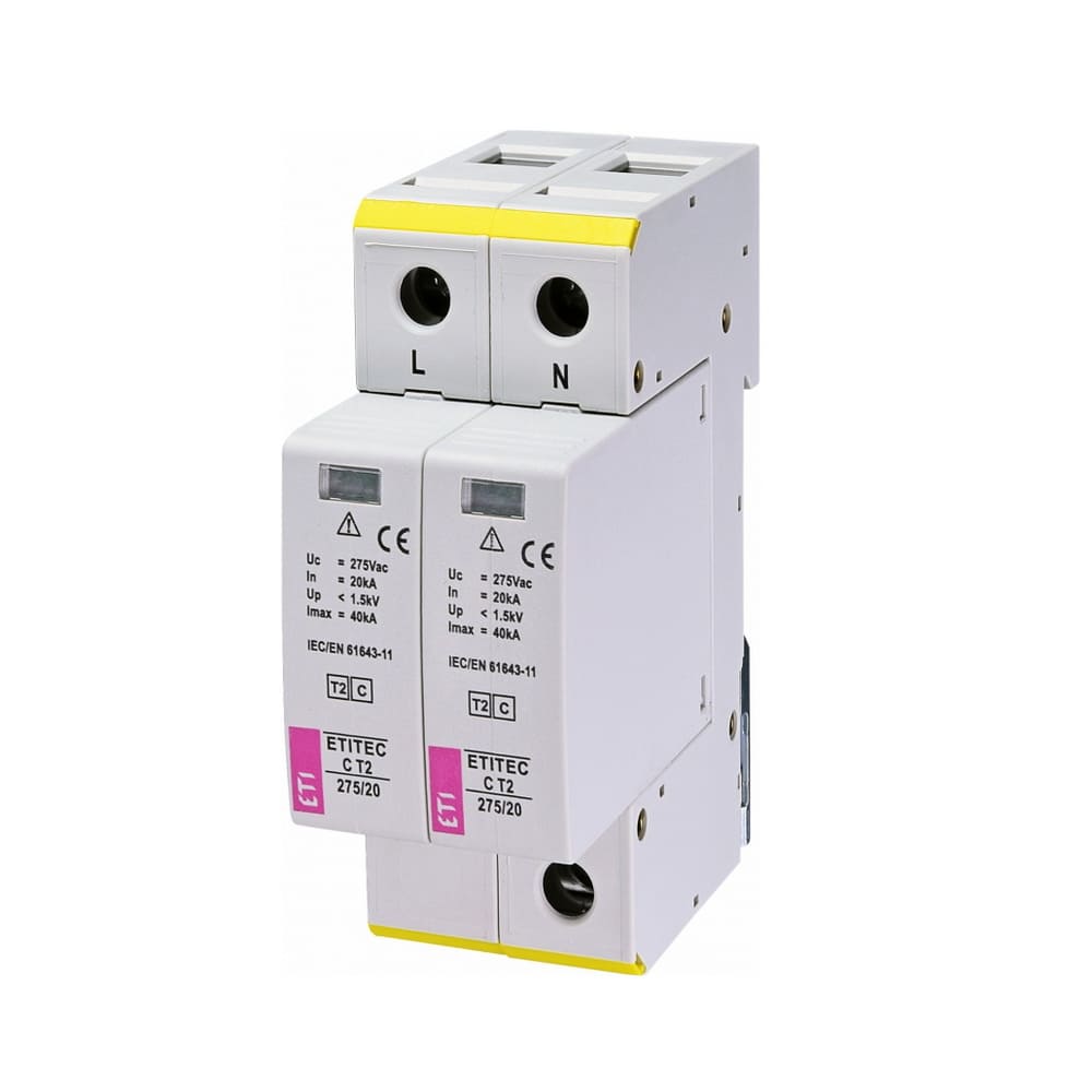 Обмежувач перенапруги 275/20 T2 2р (2+0) ЕТІTEC C ЕТІ ( 2440397 )​