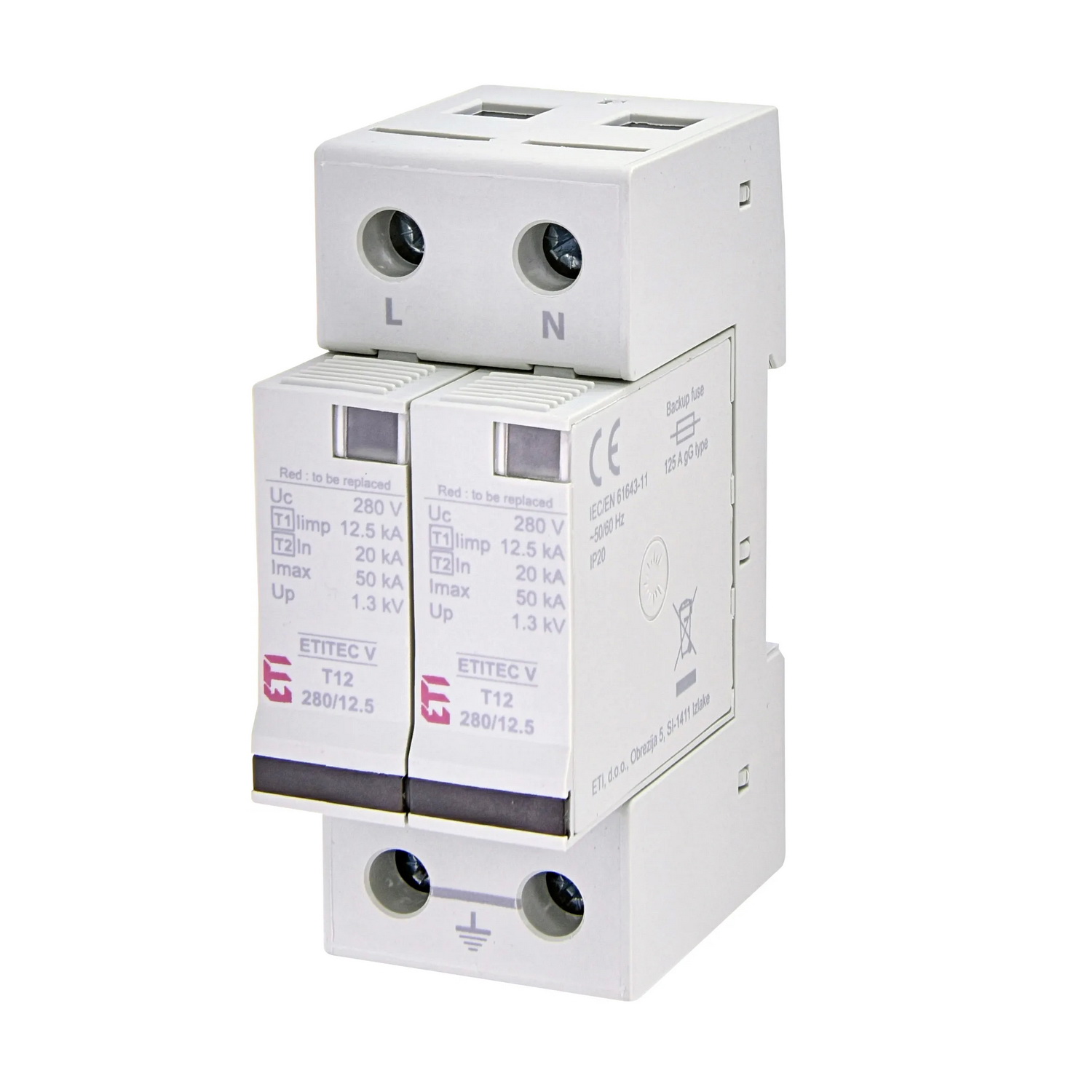 Ограничитель перенапряжения 280/12,5 T12 2р (2+0) ETITEC V ЕТІ ( 2442902 ) Ограничитель перенапряжения 280/12,5 T12 2р (2+0) ETITEC V ЕТІ ( 2442902 )