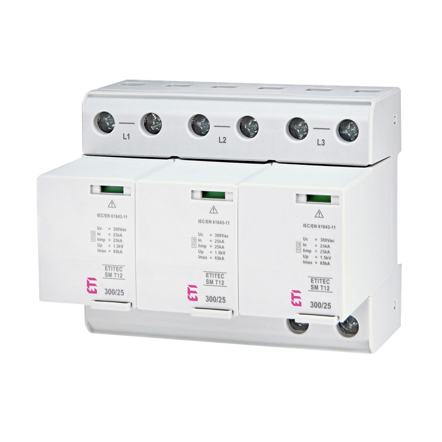 Обмежувач перенапруги T12 300/25 6р  (3+0) TNC  ETITEC SM ЕТІ ( 2440560 )