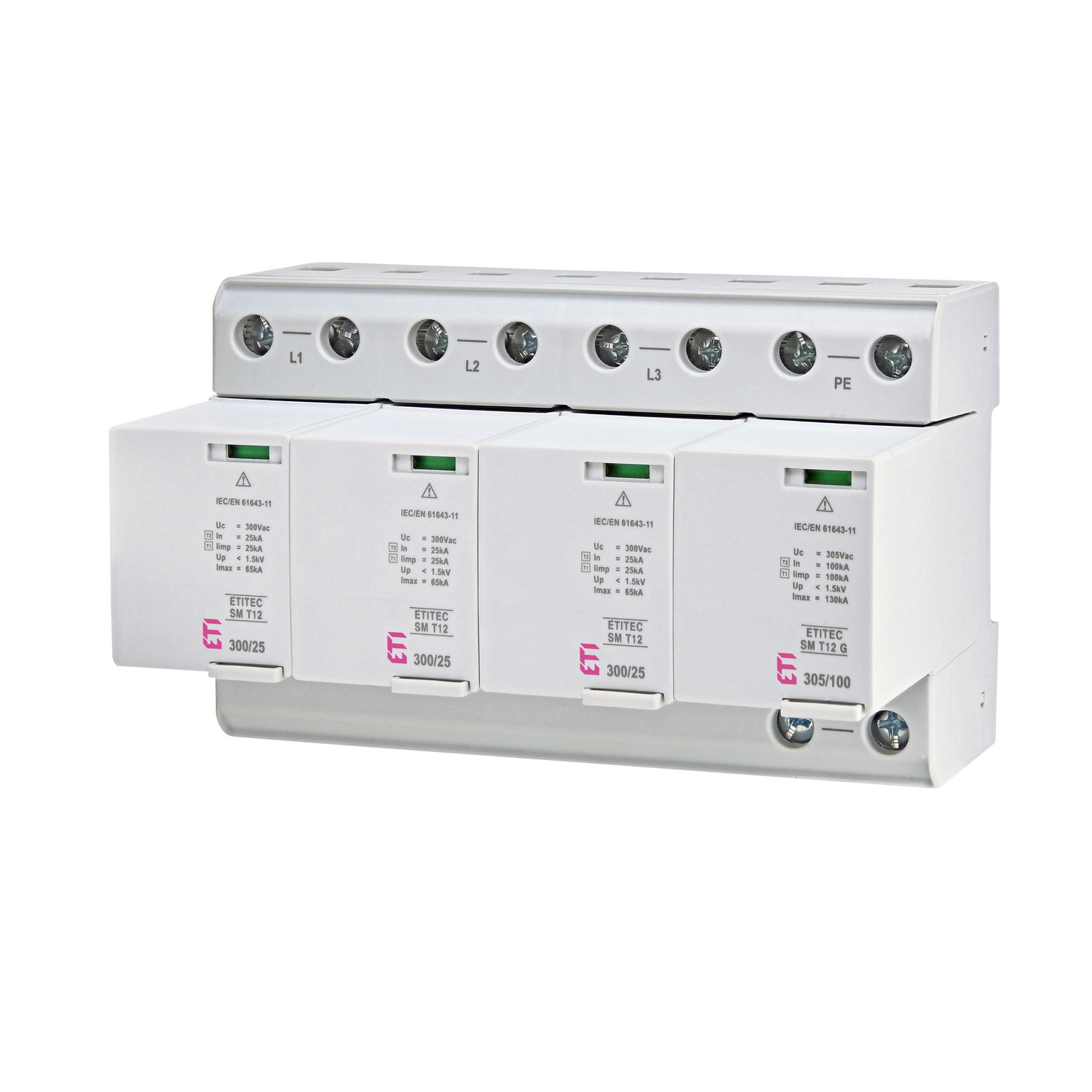 Обмежувач перенапруги T12 300/25 8р  (3+1) TT  ETITEC SM ЕТІ ( 2440562 )