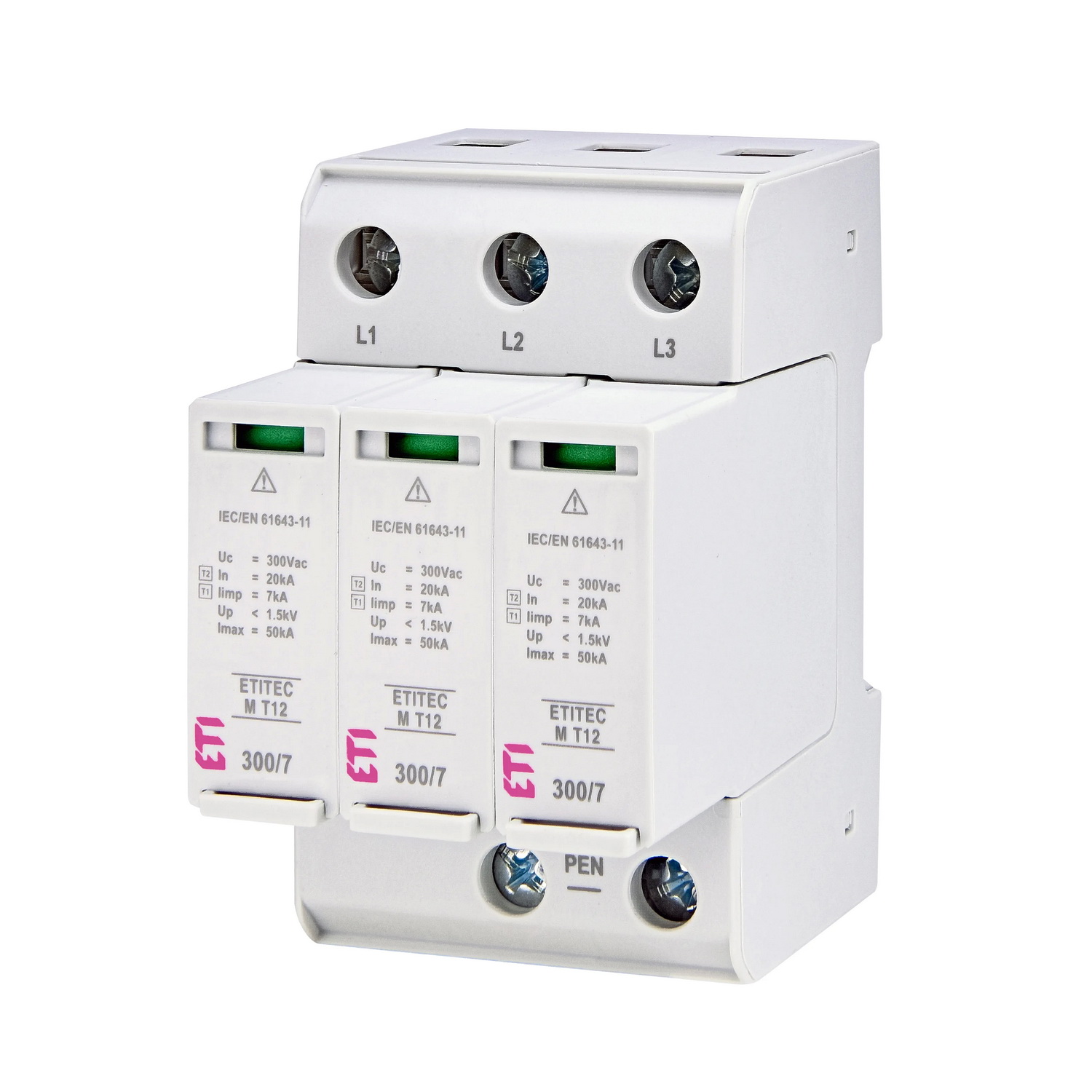 Ограничитель перенапряжения T12 300/7 (3+0, 3p, TNC) ETITEC M ЕТІ ( 2440504 ) Ограничитель перенапряжения T12 300/7 (3+0, 3p, TNC) ETITEC M ЕТІ ( 2440504 )