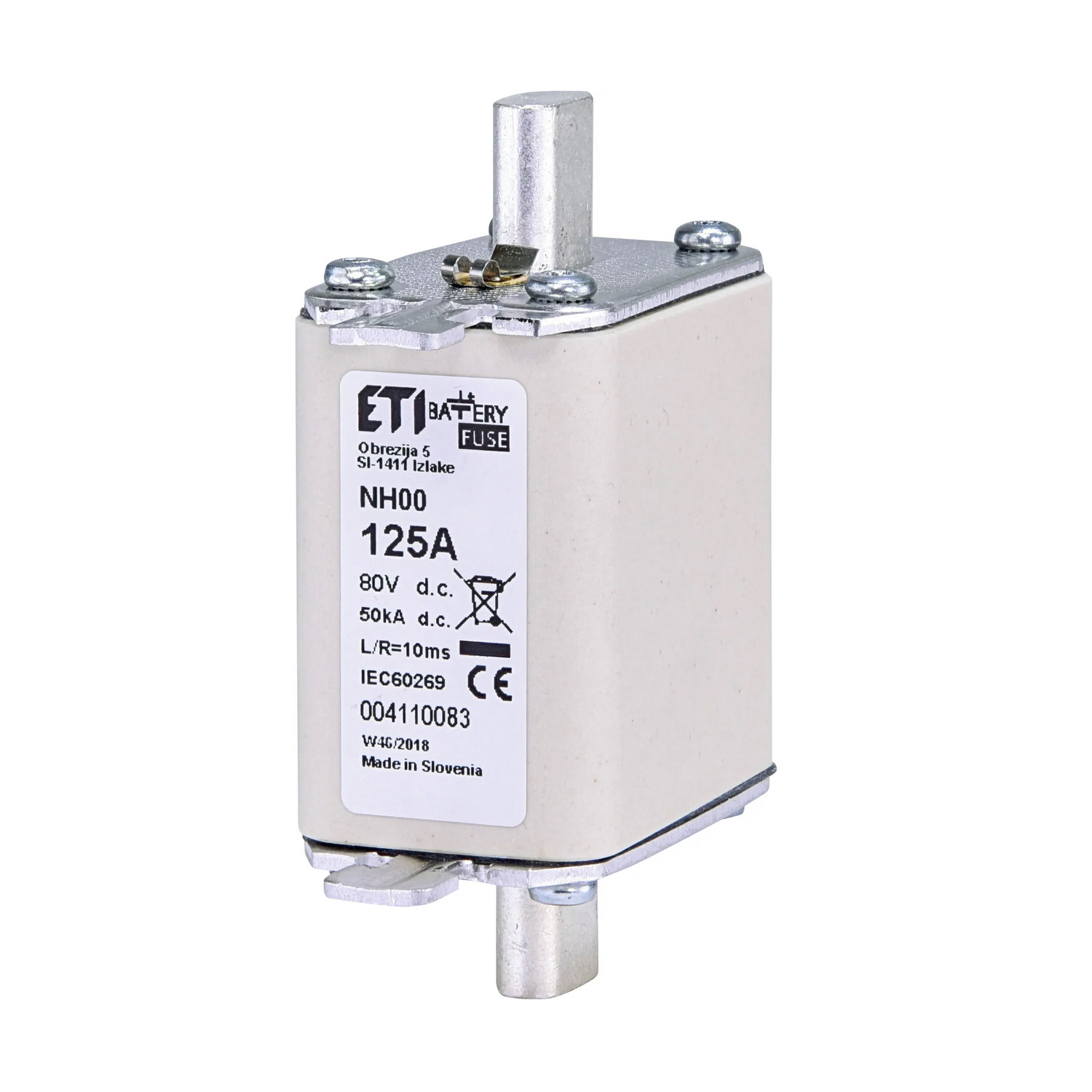 Запобіжник ETI NH00 gBat 125A 80V DC ( 4110083 ) Запобіжник ETI NH00 gBat 125A 80V DC ( 4110083 )
