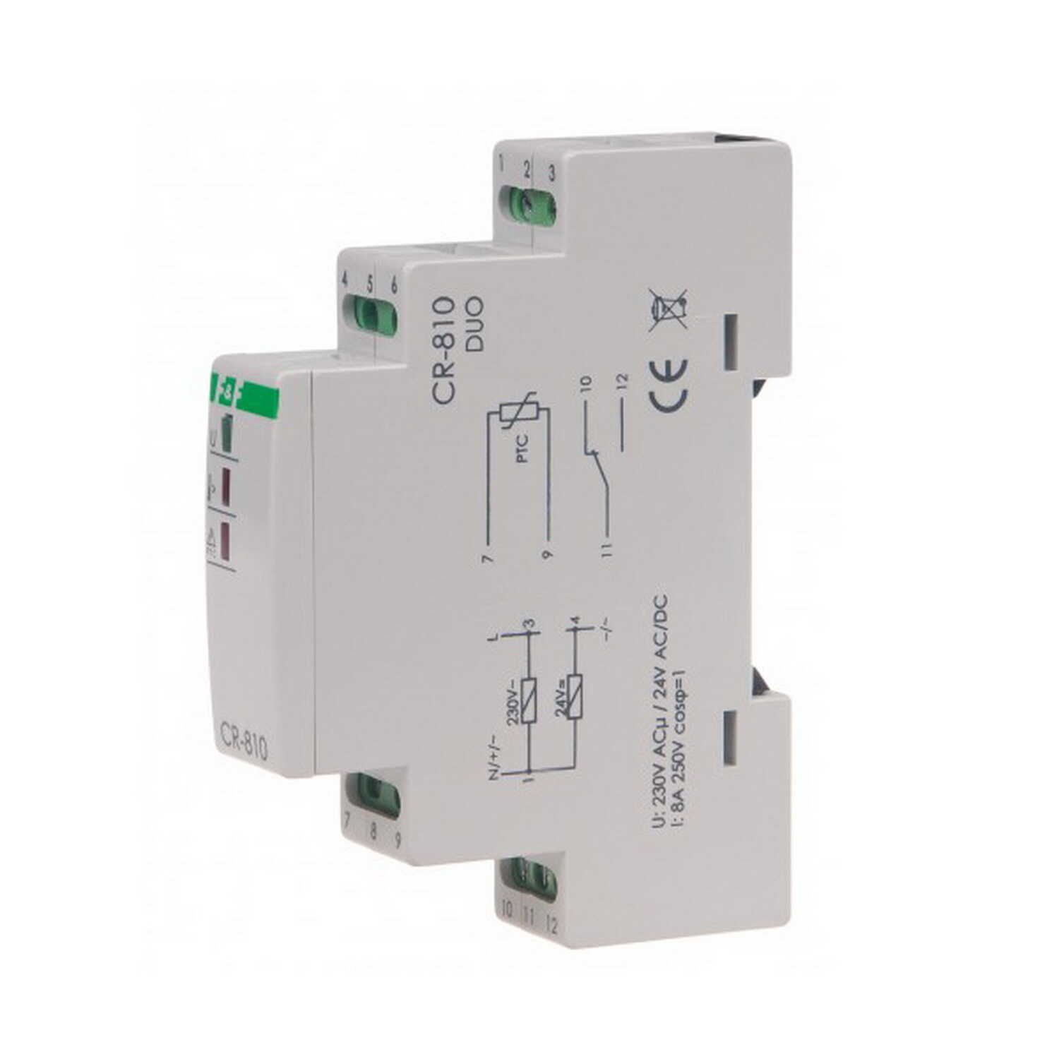 Реле теплове 230AC-24AC/DC (без датчика) F&F ( CR-810DUO ) Реле теплове 230AC-24AC/DC (без датчика) F&F ( CR-810DUO )