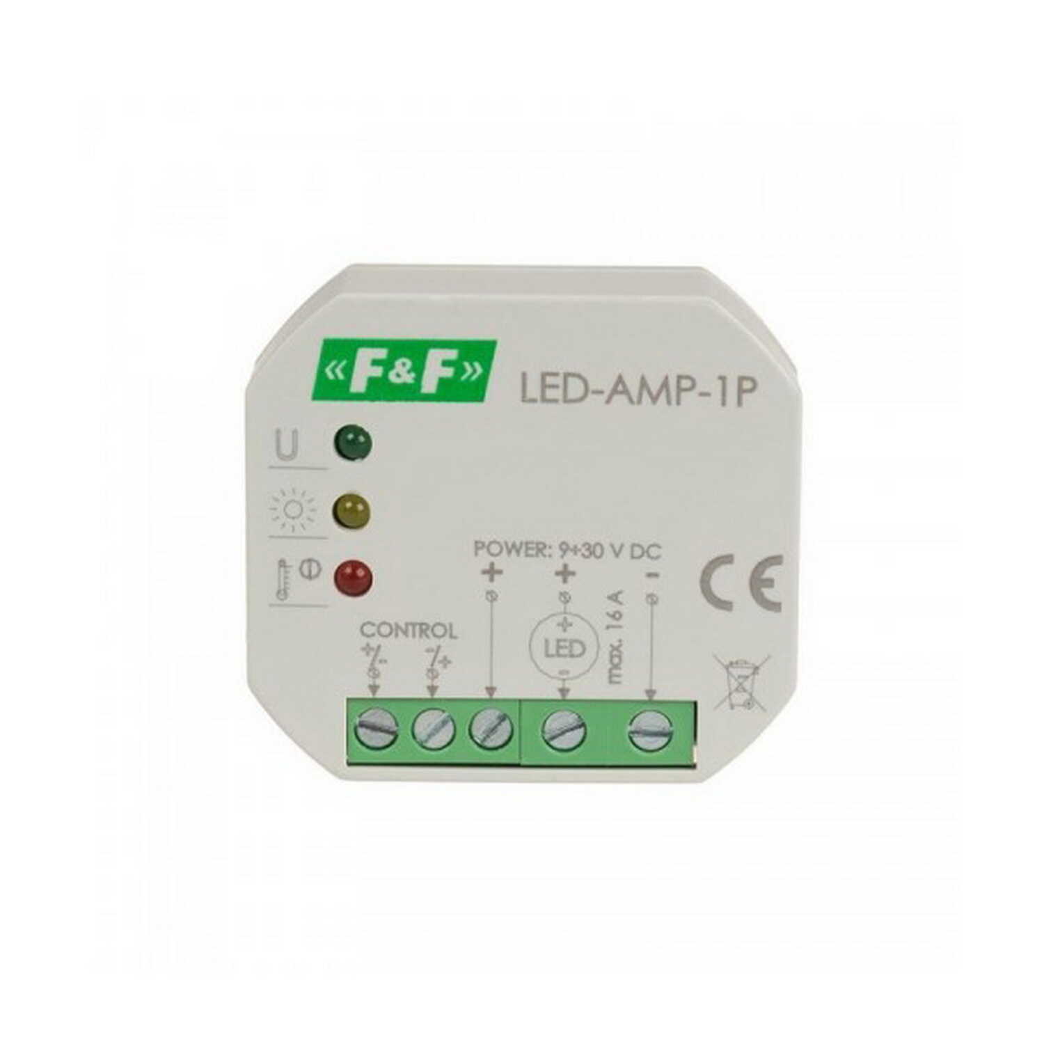 Реле підсилювач сигналу живлення 12-24 V DC F&F ( LED-AMP-1P ) Реле підсилювач сигналу живлення 12-24 V DC F&F ( LED-AMP-1P )