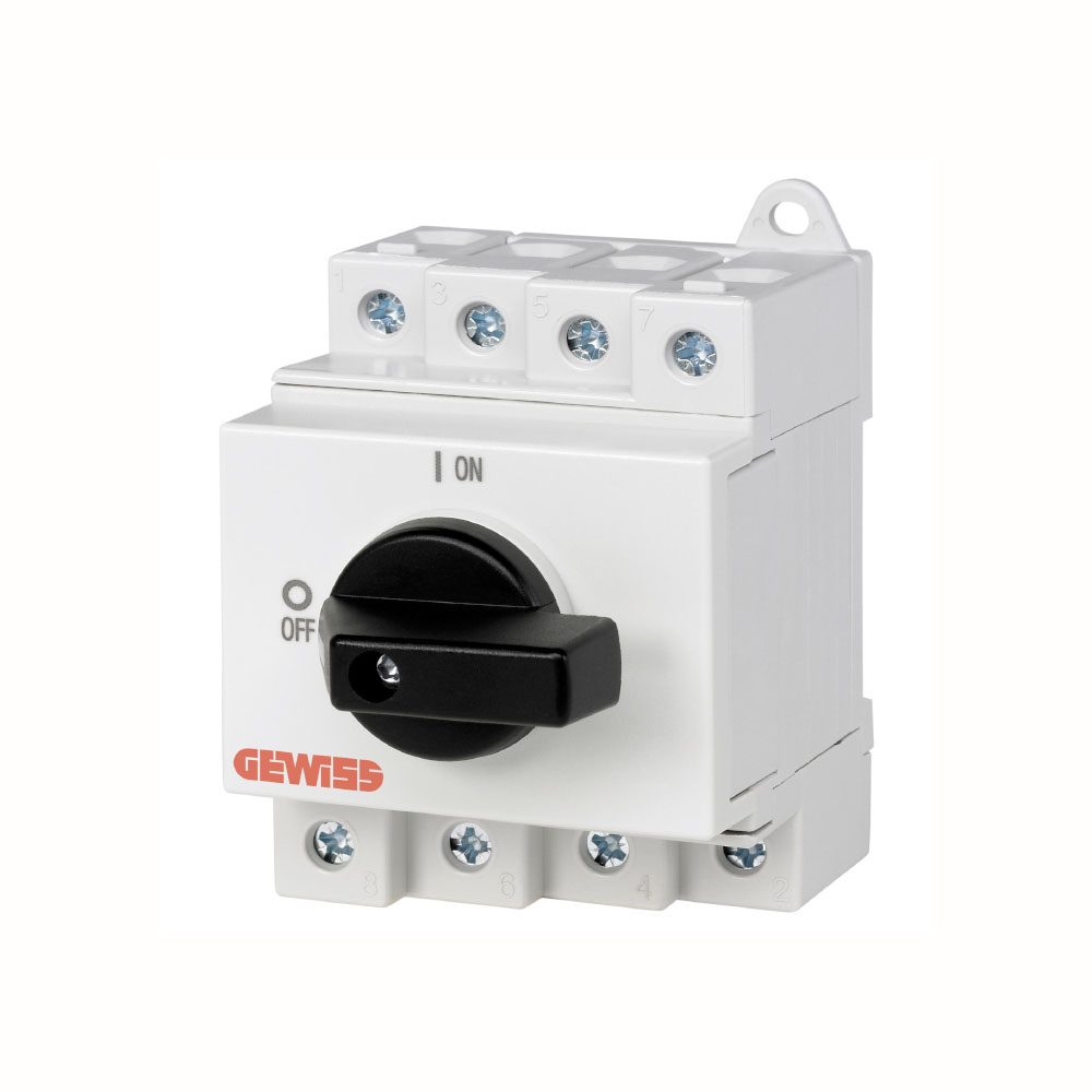 Выключатель-разъединитель поворотный 4P 32A 1000V DC GEWISS ( GW96187 ) Выключатель-разъединитель поворотный 4P 32A 1000V DC GEWISS ( GW96187 )