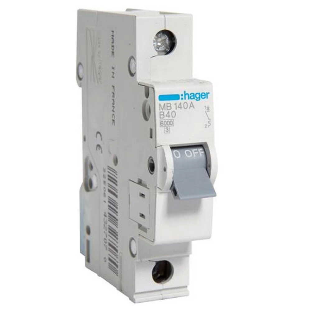 Автоматичний вимикач Hager 1P 40A B 6kA ( MBN140E ) Автоматичний вимикач Hager 1P 40A B 6kA ( MBN140E )