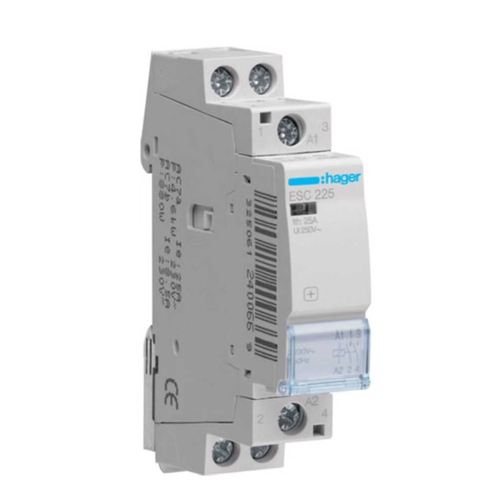 Контактор модульний Hager 2p 25A 2NO 230B AC ( ESC225 )