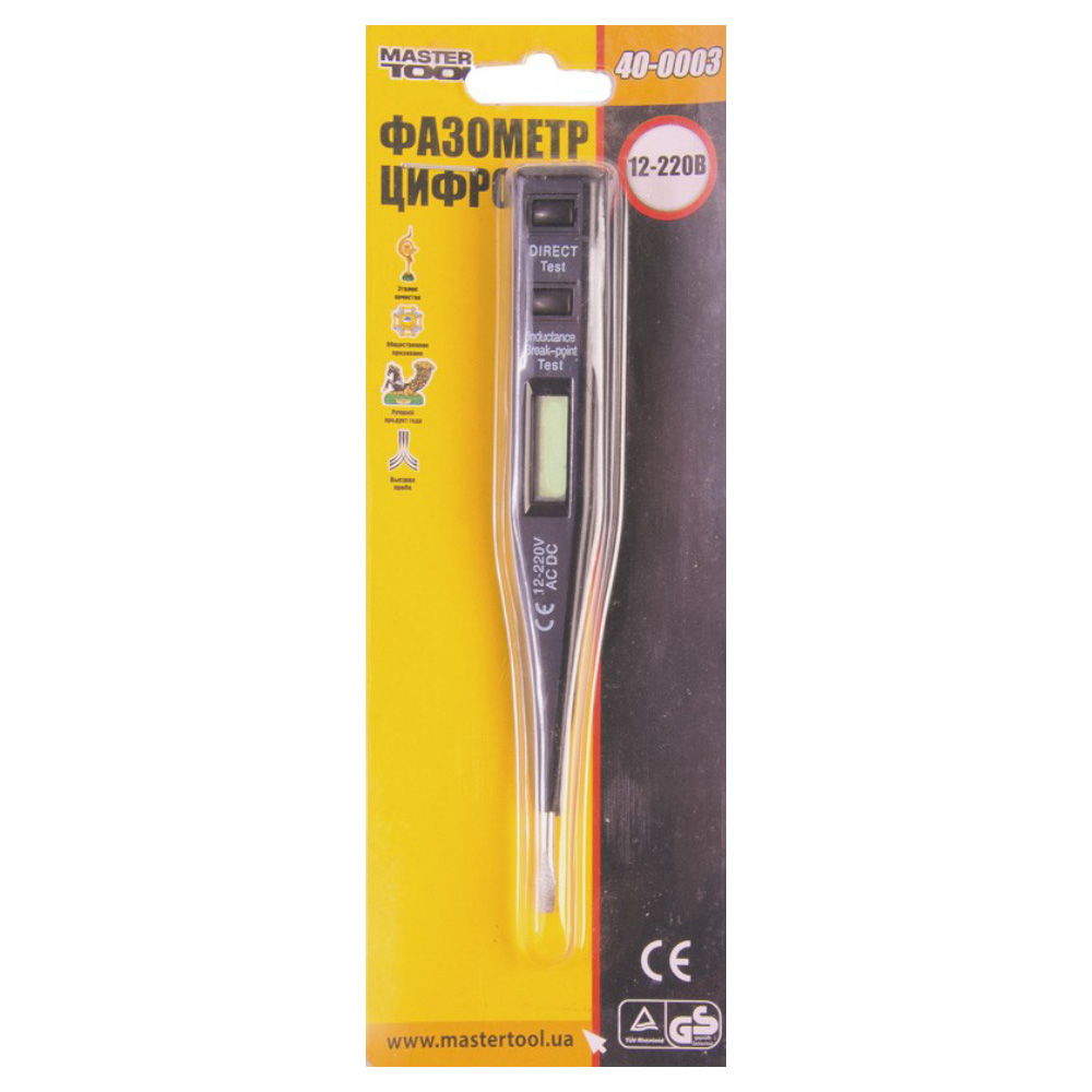 Фазометр цифровий MASTER TOOL 220-240 В ( 40-0003 ) Фазометр цифровий MASTER TOOL 220-240 В ( 40-0003 )