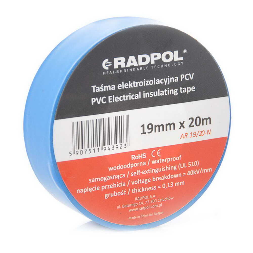 Изолента Radpol 0,13мм х 19мм / 20м синяя ( AR 19/20-N )