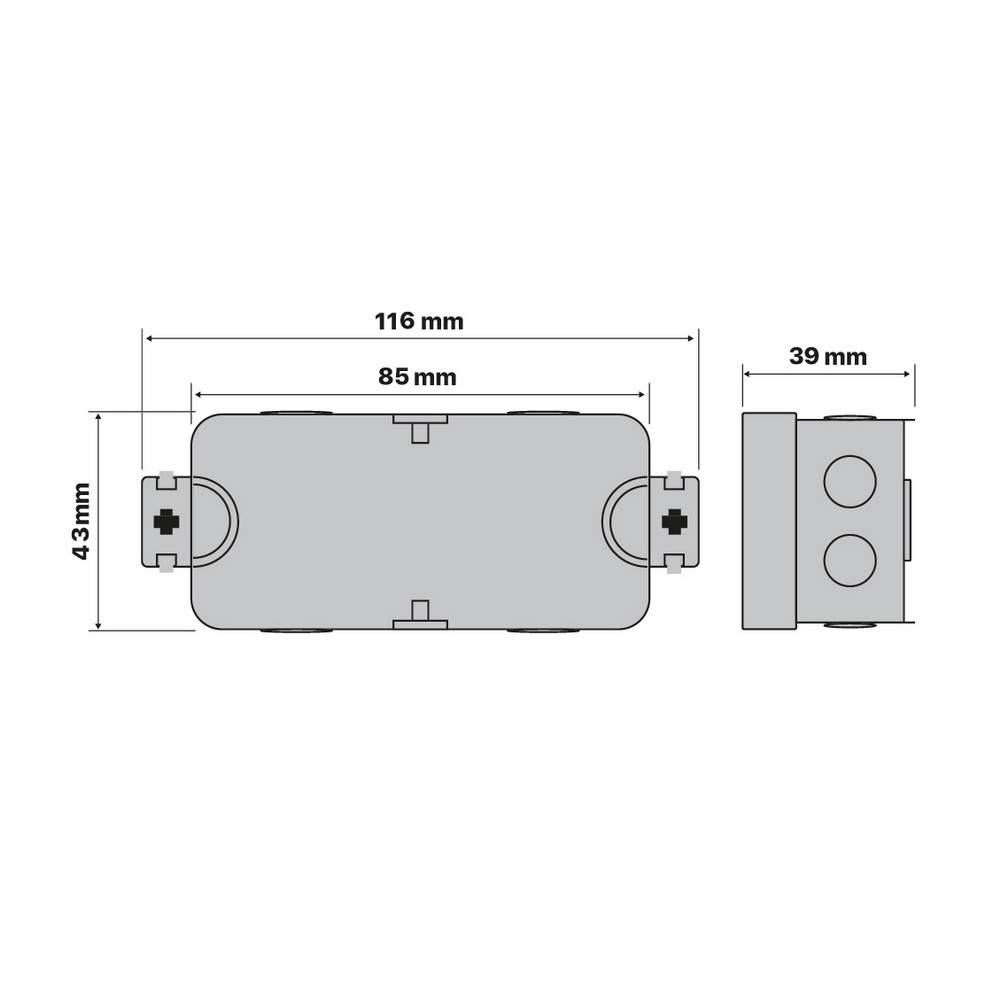 Коробка розподільча СКІМ K45B 85х43х39 чорна IP44 ( B1102005 ) Коробка розподільча СКІМ K45B 85х43х39 чорна IP44 ( B1102005 )
