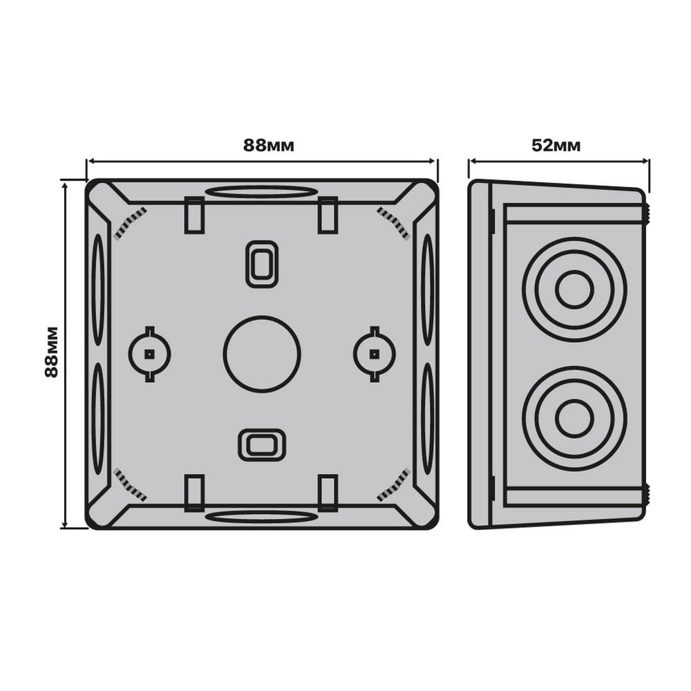 Коробка розподільча СКІМ K85B-0 88х88х52 чорна IP54 ( B1102024 ) Коробка розподільча СКІМ K85B-0 88х88х52 чорна IP54 ( B1102024 )
