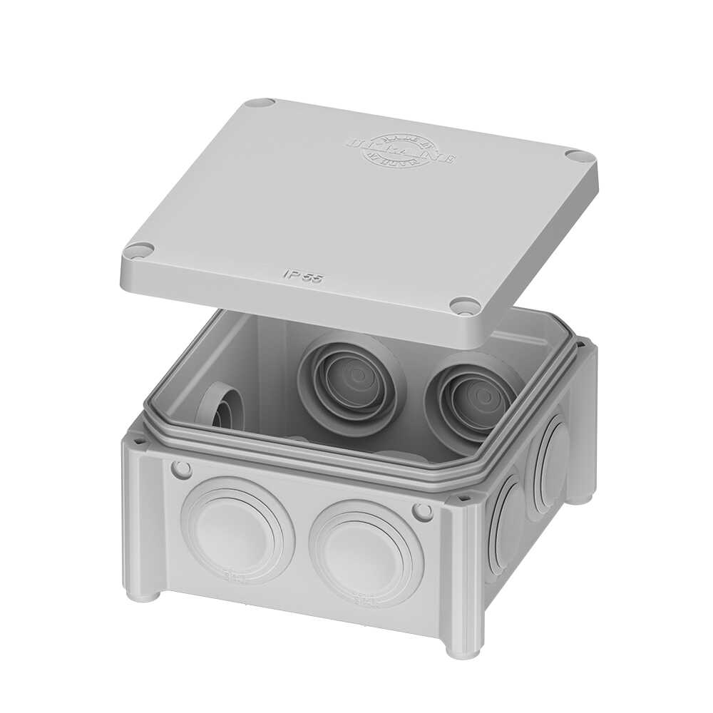 Коробка розподільча PLANK 100х100х50 сіра IB006 IP55 ( PLK6506650 )