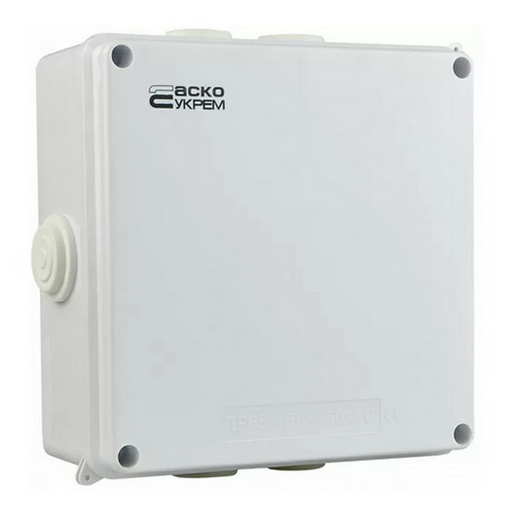Коробка розподільча АСКО 150х150х70 біла IP65 ( A0150170020 ) Коробка розподільча АСКО 150х150х70 біла IP65 ( A0150170020 )