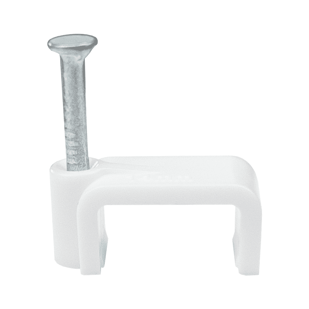 Скоба кабельная 7мм плоская белая СКИМ ( С1221003 )