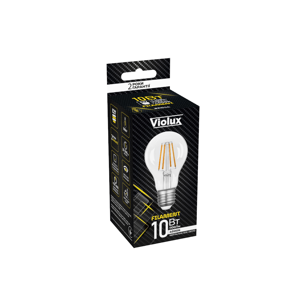 Лампа LED FILAMENT A60 12W E27 4000K VIOLUX ( 831054 )