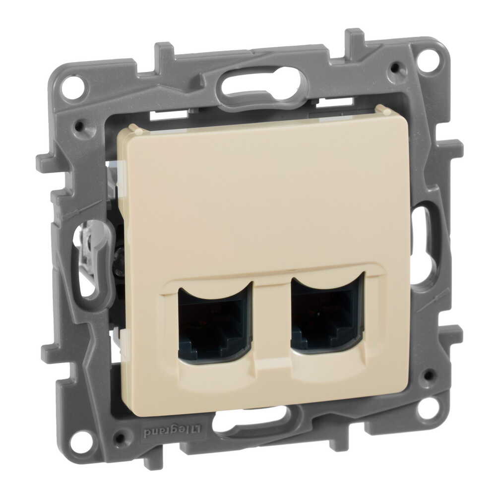 Розетка Etika слонова кістка комп'ютерна 2xRJ45 ( 672355 )