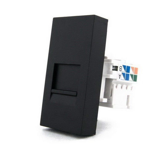 Розетка Livolo чорна 1-а 1-мод. RJ-45 без супорта без рамки ( C7-1C-12 )