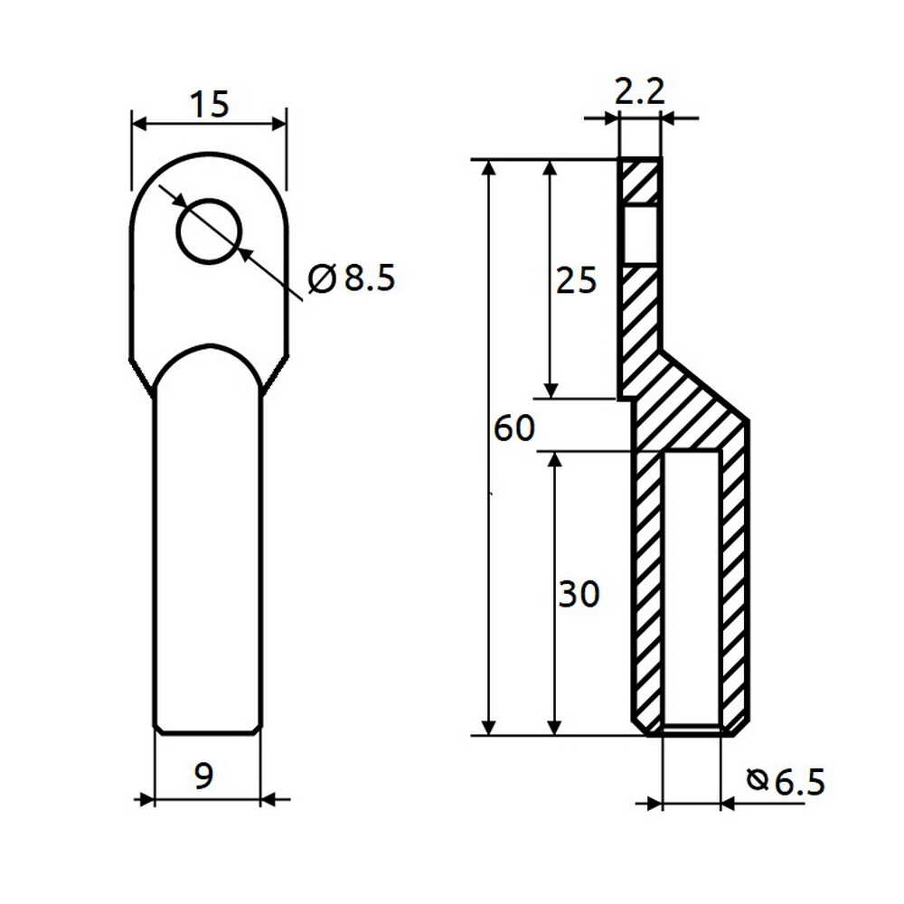 Наконечник медный DT 016 Промфактор ( CL/CR-16-8 )