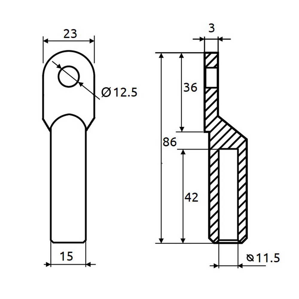 Наконечник медный DT 070 Промфактор ( CL/CR-70-12 )