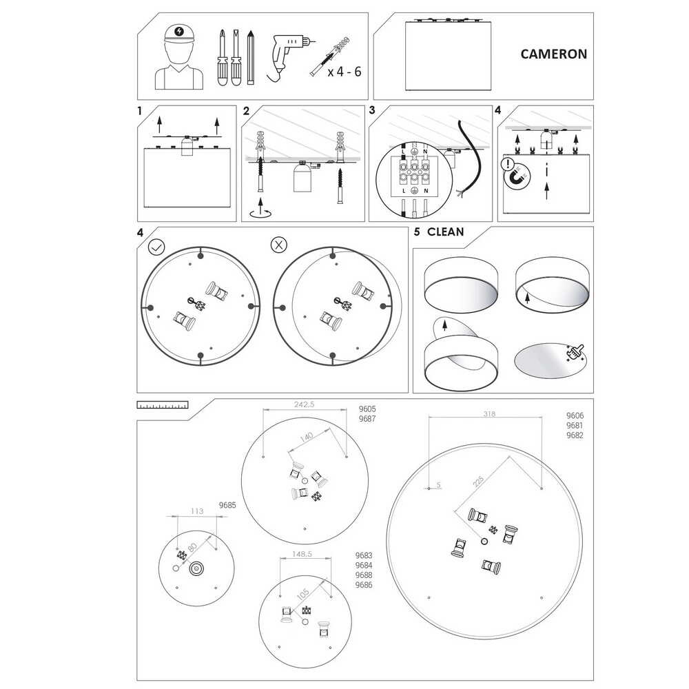Світильник стельовий Cameron E27 3x15W IP20 сірий ( 9683 ) Світильник стельовий Cameron E27 3x15W IP20 сірий ( 9683 )