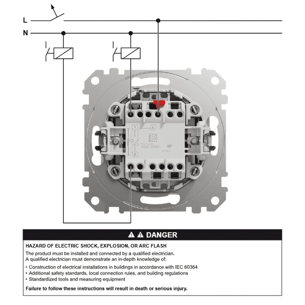 Кнопка на 2 напрямки Schneider Sedna Design біла ( SDD111116 )