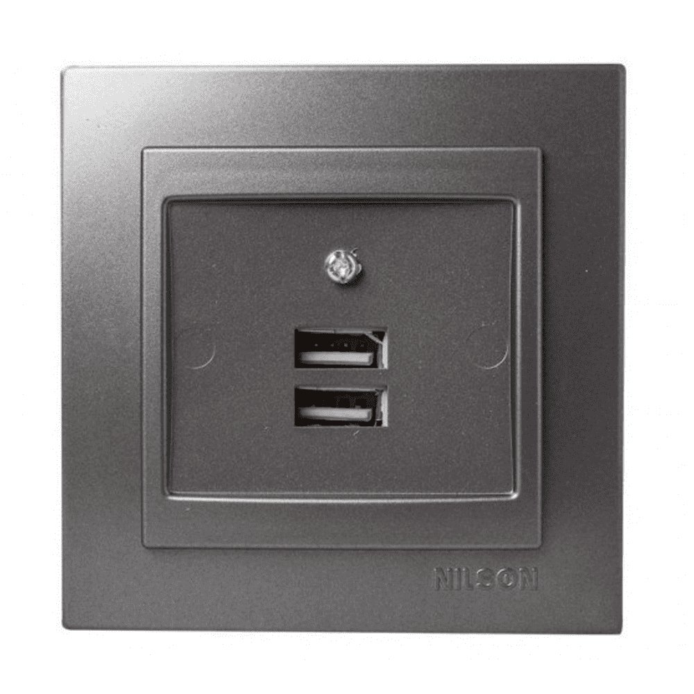 Розетка Nilson Touran антрацит 2-на USB ( 24161081 )