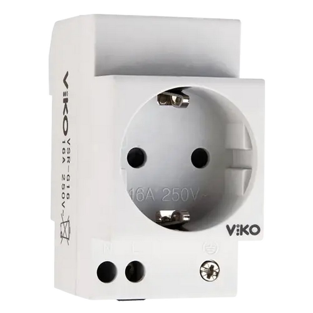 Розетка 1-на с/з на DIN рейку 16A AC 250V VI-KO ( VSR-G16 )