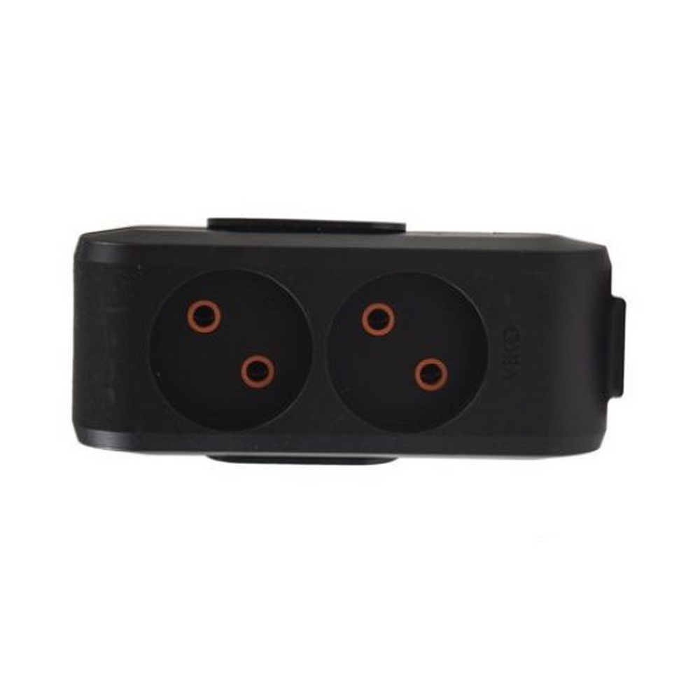 Колодка VIKO Multi-Let  2-на без заземления черная ( 90132200 )