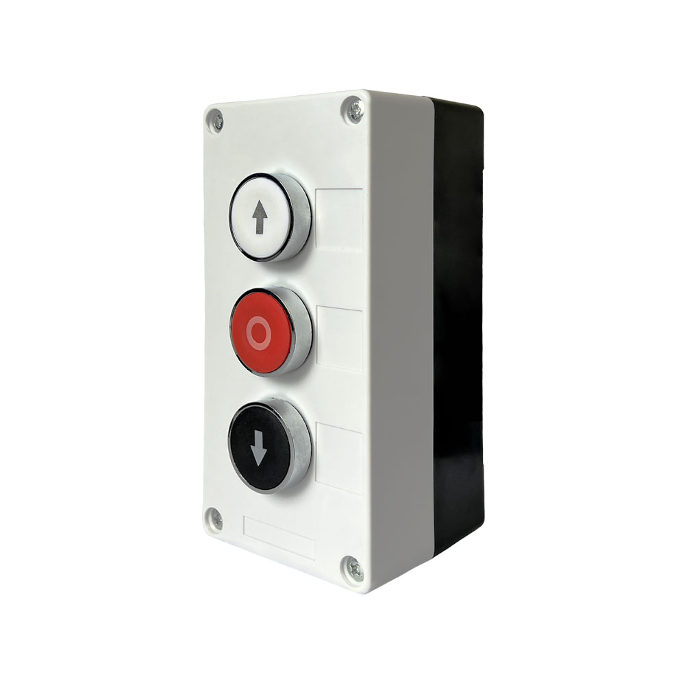 Пост трехместный Промфактор FP4-BOX3W89 с кнопками "Вверх-Stop-Вниз" ( FP4-BOX3W89 ) Пост трехместный Промфактор FP4-BOX3W89 с кнопками "Вверх-Stop-Вниз" ( FP4-BOX3W89 )