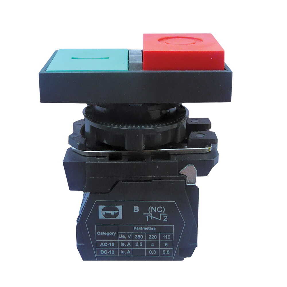 Кнопка Start-Stop FPPRECLB230PL 1NO+1NC без фіксації пластик Промфактор