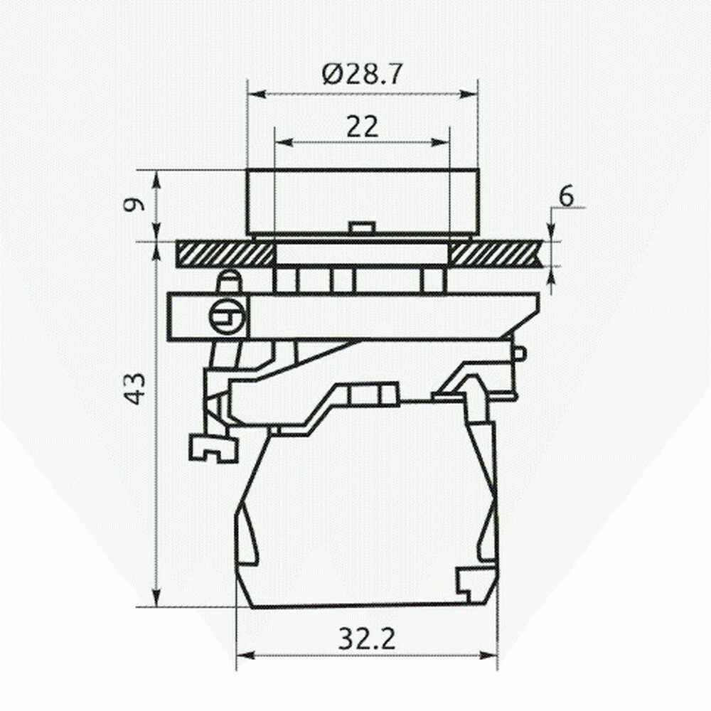 Кнопка Старт FPPCP5W​ 1NO біла без фіксації з маркуванням чорна стрілка Промфактор