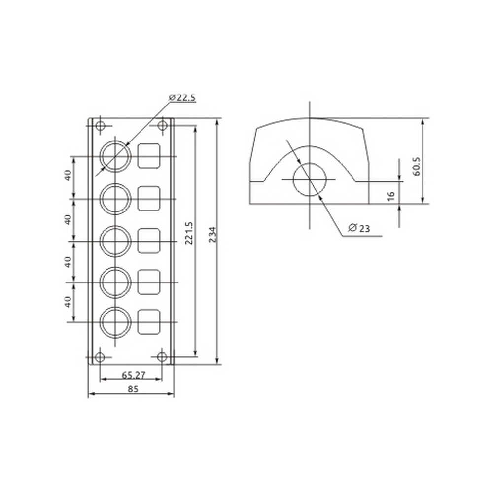 Корпус кнопкового поста BoxP2-5 IP54 Промфактор ( BoxP2-5 )