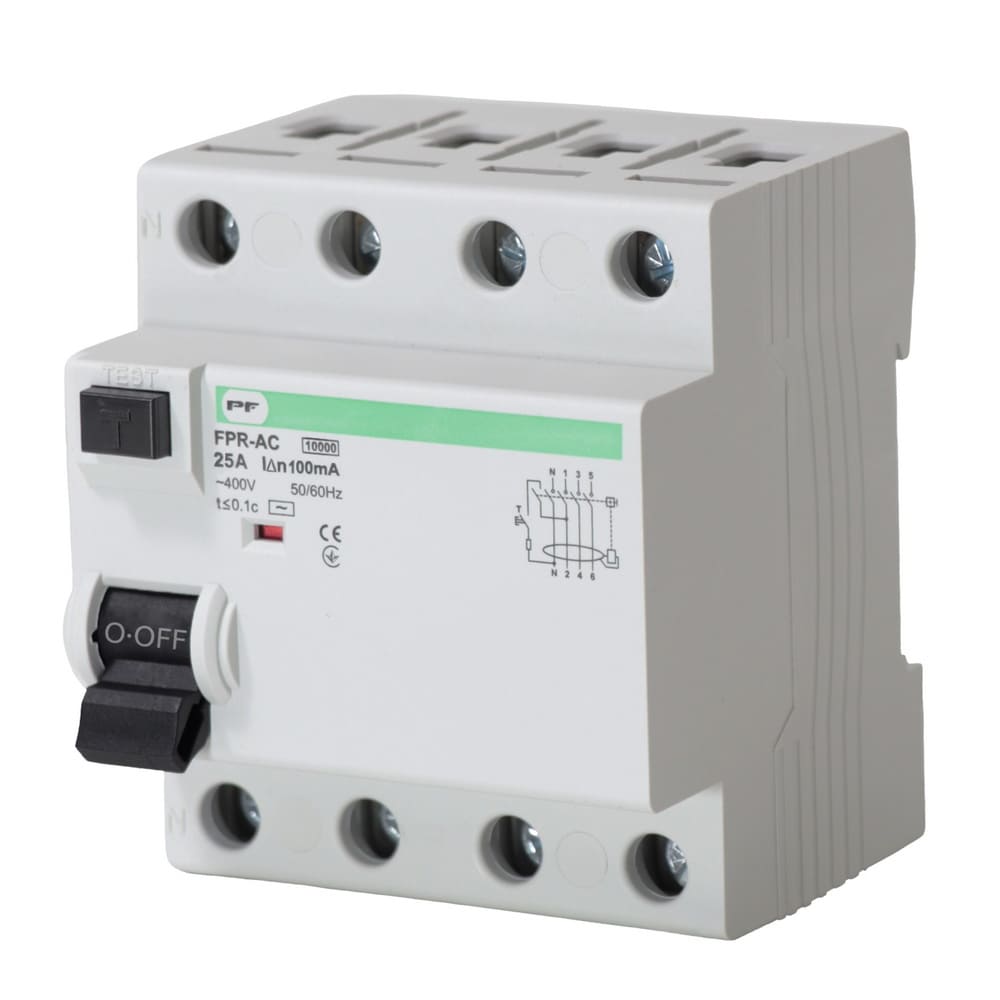 Реле захисного відключення FPR-A 4/25А 100 мА Промфактор ( FPR4025100AC )