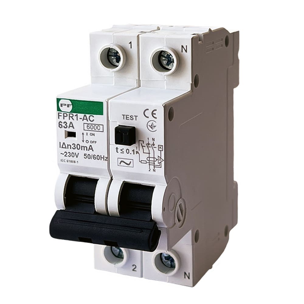 Реле захисного відключення FPR1-AC 2/63А 30 мА Промфактор ( FPR12063030AC )