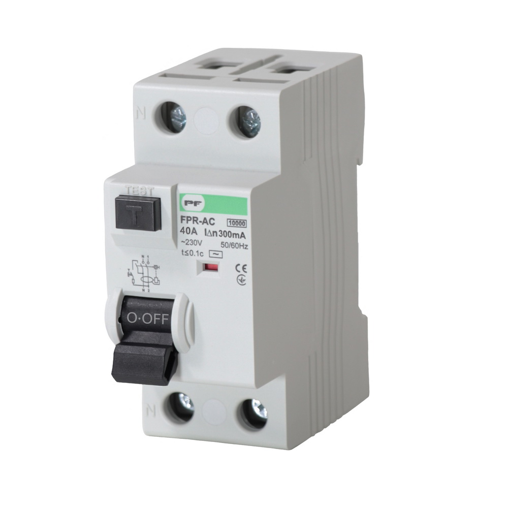 Реле захисного відключення FPR-AC 40А/0,3A 2P АС 10kA Промфактор ( FPR2040300AC )