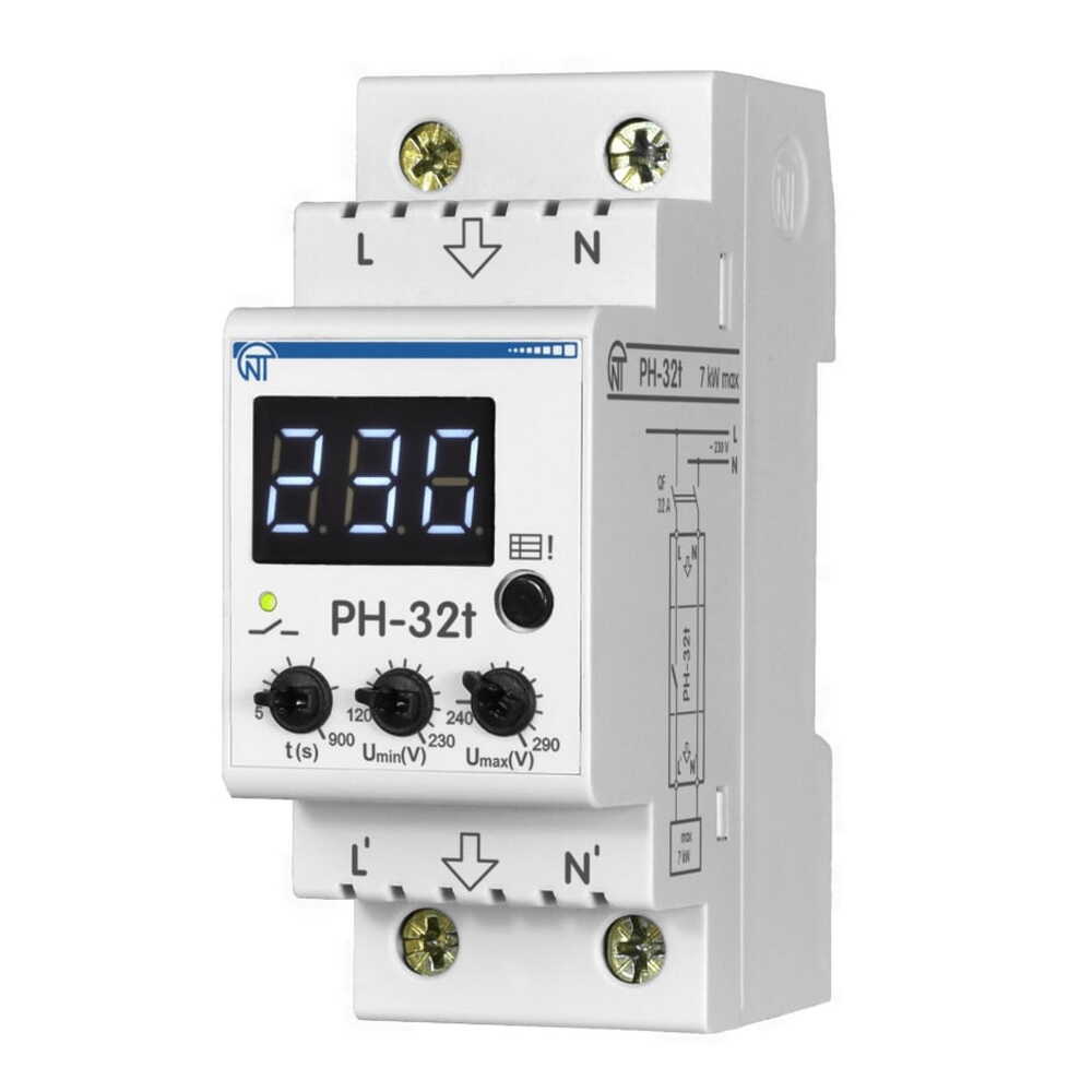 Реле напруги 1ф 32A РН-32t Новатек ( NTRN03202 )​