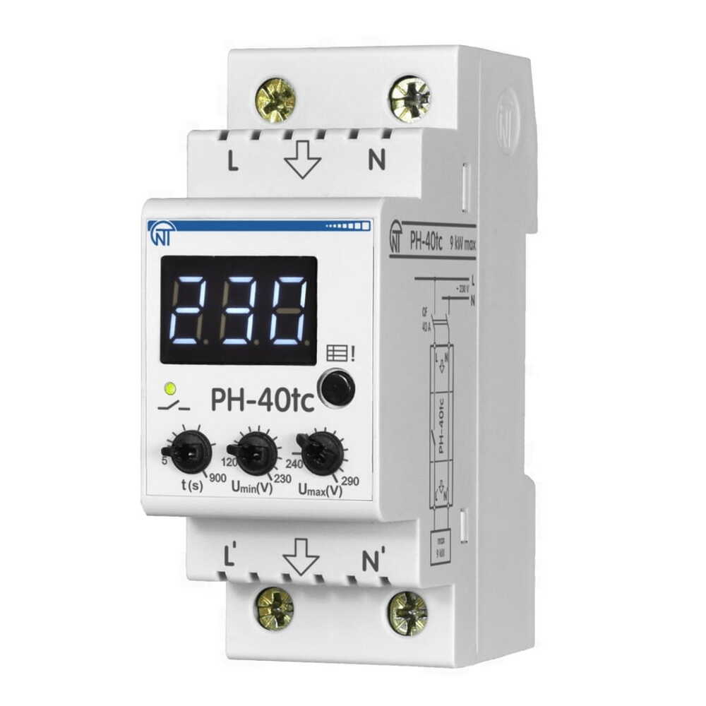 Реле напруги 1ф 40A РН-40tc Новатек ( NTRN04002 ) 