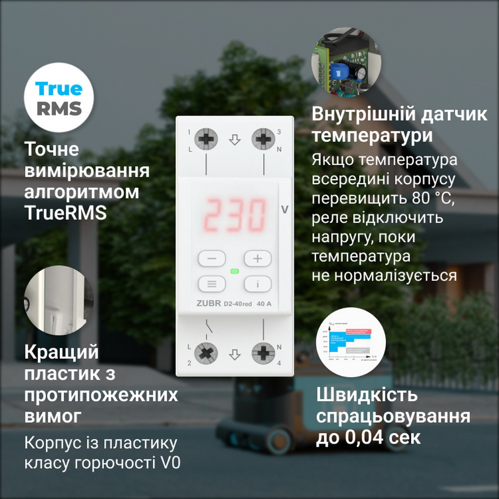 Реле напряжения ZUBR D2-63 red Реле напряжения ZUBR D2-63 red