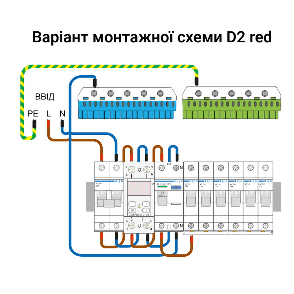 Реле напряжения ZUBR D2-63 red Реле напряжения ZUBR D2-63 red